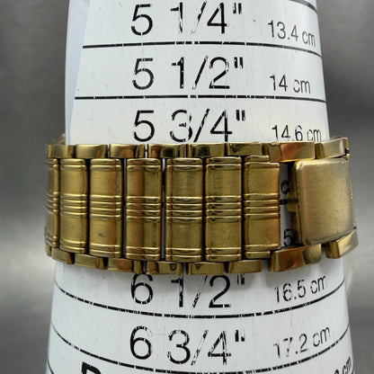 Citizen CQ Tank Watch Men 25mm Black Dial Gold Tone 6020-G08334 New Battery VTG10