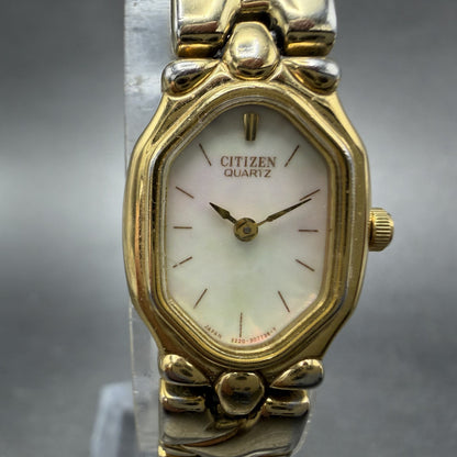 Citizen Watch Women 17mm MOP Dial Gold Tone Hexagon 3220-326130 New Battery ABDC1