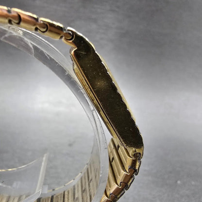 Raymond Weil Tank Watch Women 18mm Gold Dial Two Tone Gold Plated 8057 New Batt3