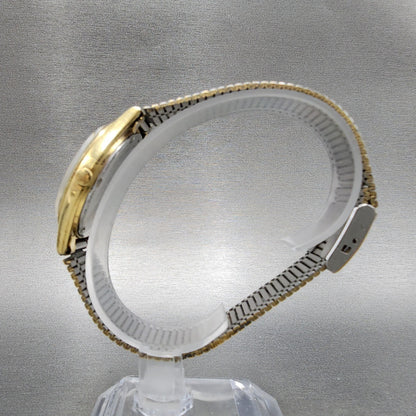 Seiko SQ Watch Men 35mm Gold Dial Gold Tone Daydate Round 69237009 New Battery6