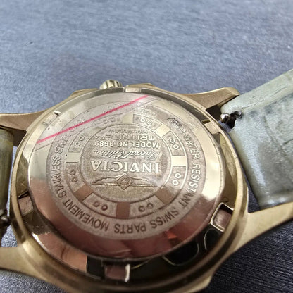 Invicta Wildflower Watch Women 30mm MOP Dial Gold Date Round Heart New Battery9