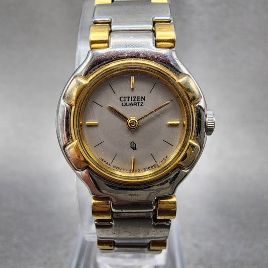Citizen CQ Watch Women 20mm Silver Dial Two Tone Round 3220S05154 New Battery0