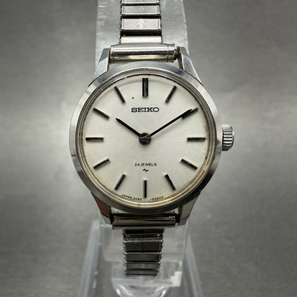 Seiko Watch Women 21mm Silver Dial Silver Tone Round 2220-0020 Manual Runs 4560