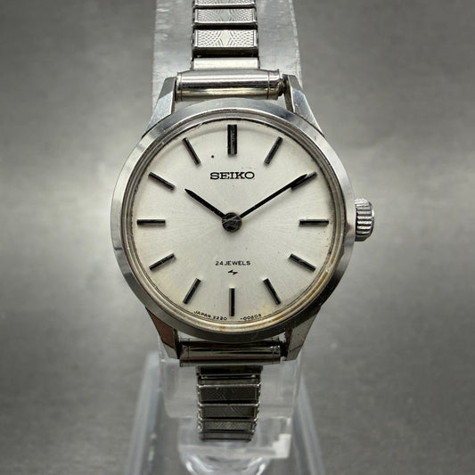 Seiko Watch Women 21mm Silver Dial Silver Tone Round 2220-0020 Manual Runs 4560