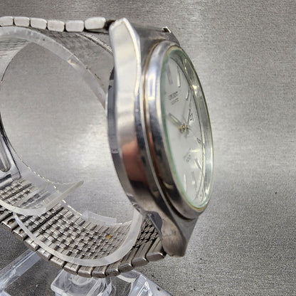 Orient Swimmer Watch Men 35mm Silver Dial Silver Tone Date Round New Battery3