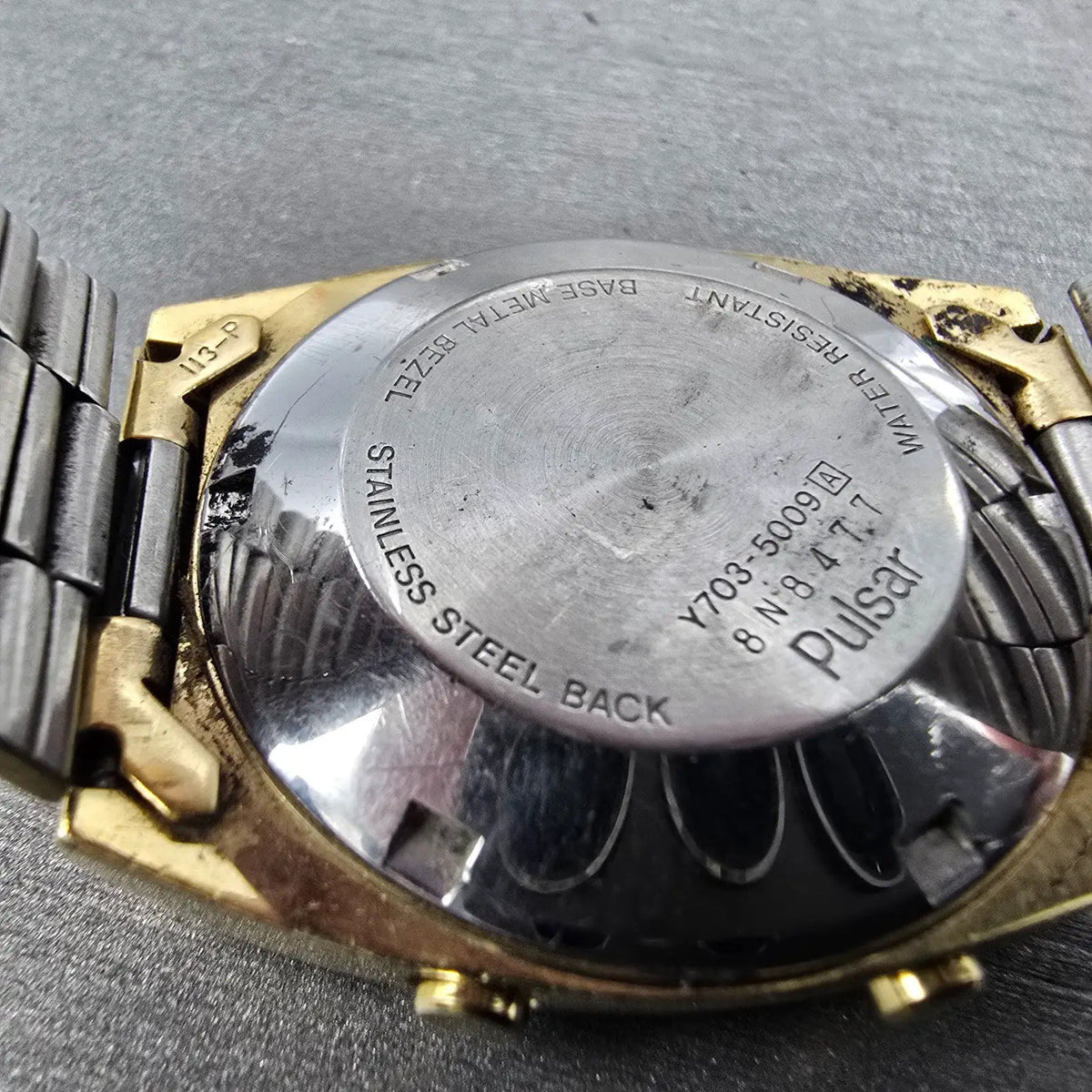 Pulsar Digital Watch Men 34mm Black Gold  Alarm Date Month Y703-5009 New Battery11