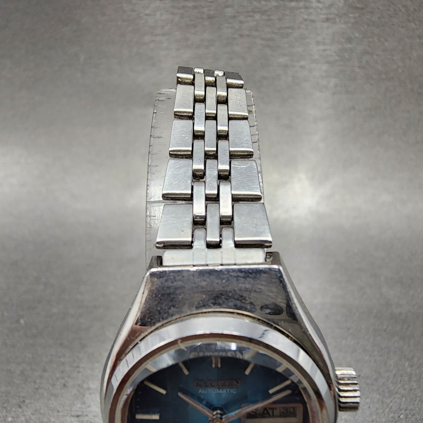 Citizen Automatic Watch Women 26mm Blue Dial Silver Tone Daydate Runs 6600 VTG4