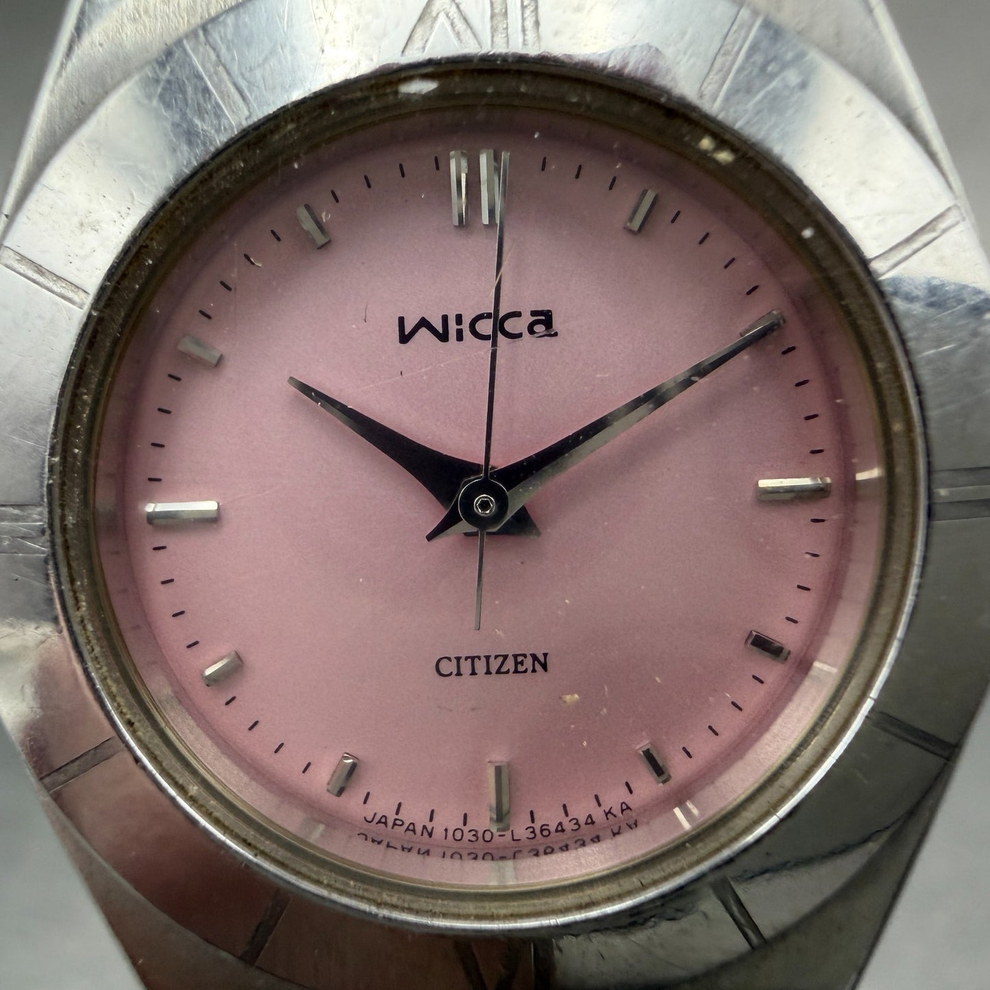 Citizen Wicca Watch Women 26mm Pink Dial Silver Tone 1032-L19451 New Battery1