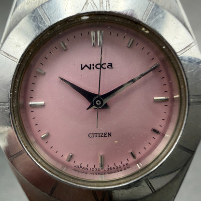 Citizen Wicca Watch Women 26mm Pink Dial Silver Tone 1032-L19451 New Battery1