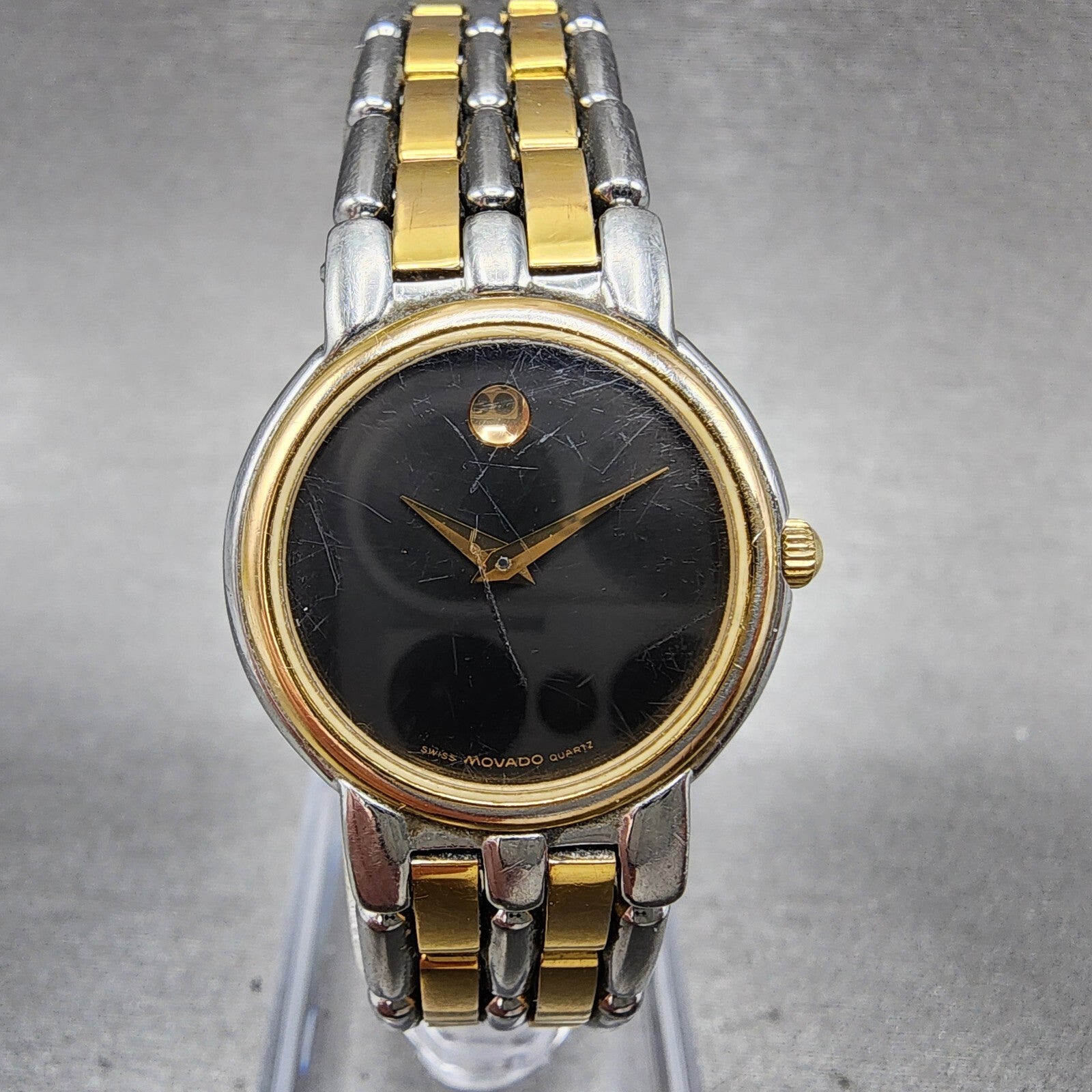 Movado Museum Watch Women 24mm Black Dial Two Tone 81.25.825C PARTS0