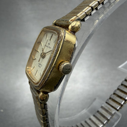 Hamilton Tank Watch Women 16mm Champagne Dial Gold Tone Rectangle 8908 New Batt2