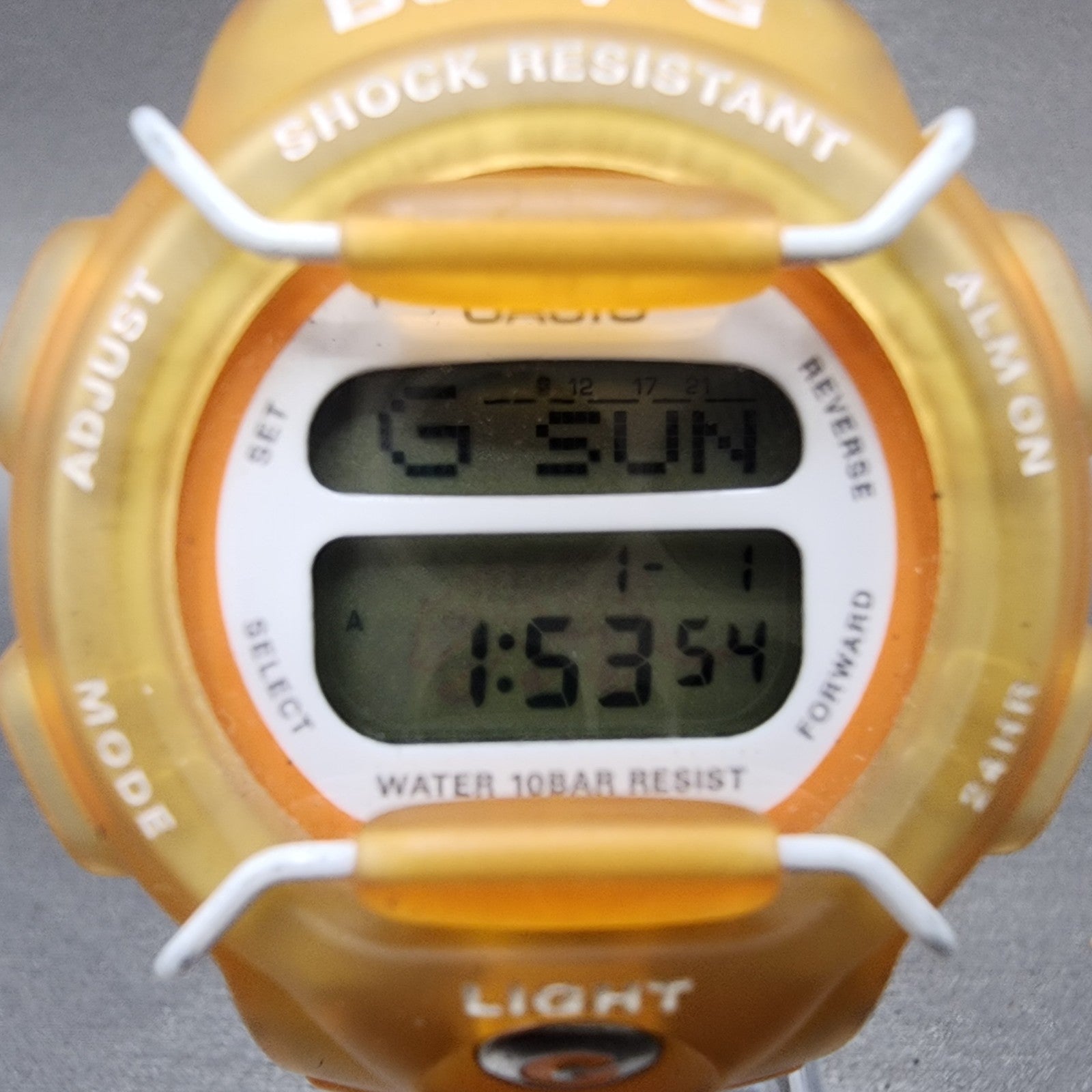 Casio BabyG Watch Women 39mm Digital Orange Alarm Chrono BG350 New Battery1