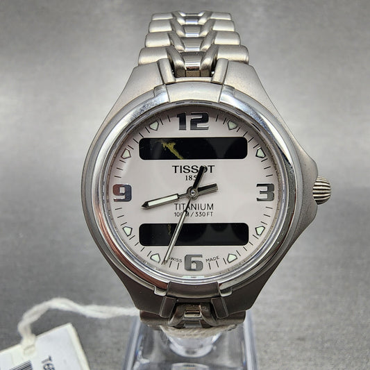 Tissot Analog Digtial Watch Women 33mm Gray Dial Titanium T650P PARTS0
