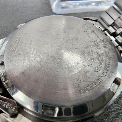 Seiko 5 Automatic Watch Men 35mm Silver Dial Silver Tone Daydate 70096000 PARTS10