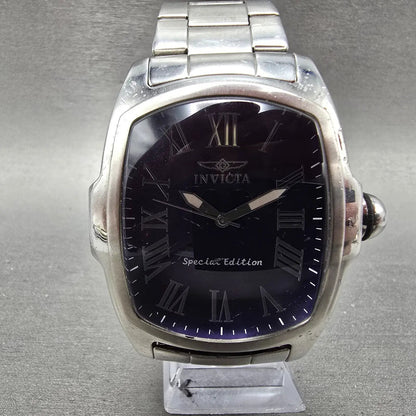 Invicta Lupah Watch Men 47mm Purple Dial Silver Tone Rectangle 21391 New Battery0