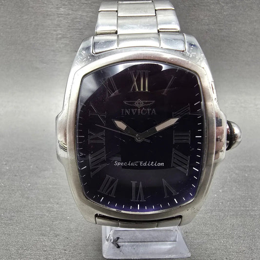 Invicta Lupah Watch Men 47mm Purple Dial Silver Tone Rectangle 21391 New Battery0