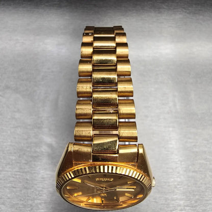Seiko President Watch Men 35mm Gold Dial Gold Tone Daydate 5Y23-8A60 New Battery4