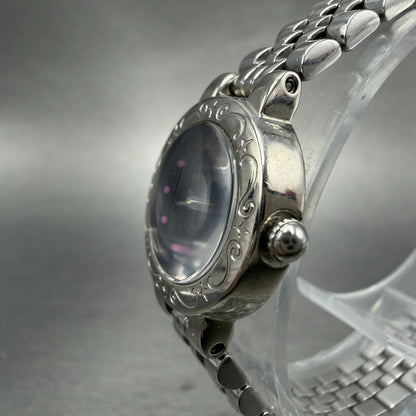 Seiko Pinky Girls Watch Women 20mm Black Dial Silver Tone Round 1N01-0NG0 Newbat2