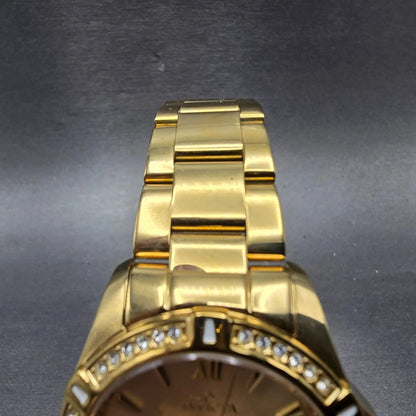 Invicta Angle Heart Watch Women 35mm Champagne Dial Gold Tone 21384 New Battery4