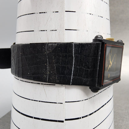 Seiko Watch Women 22mm Analog Digital Black Tone Rectangle E0295510 New Bat14
