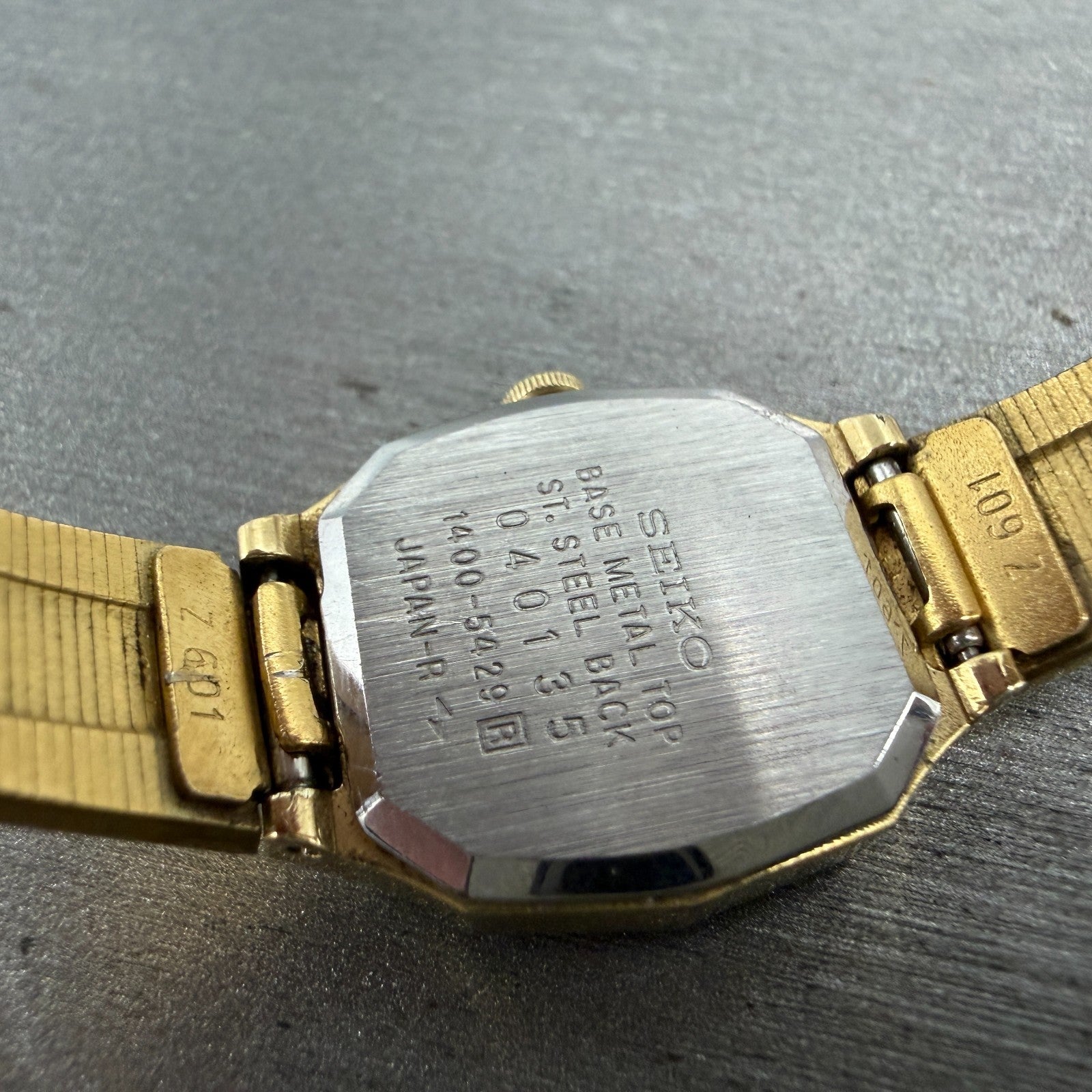 Seiko Watch Women 19mm Brown Dial Gold Tone 1400-5429  Octagon New Battery VTG9