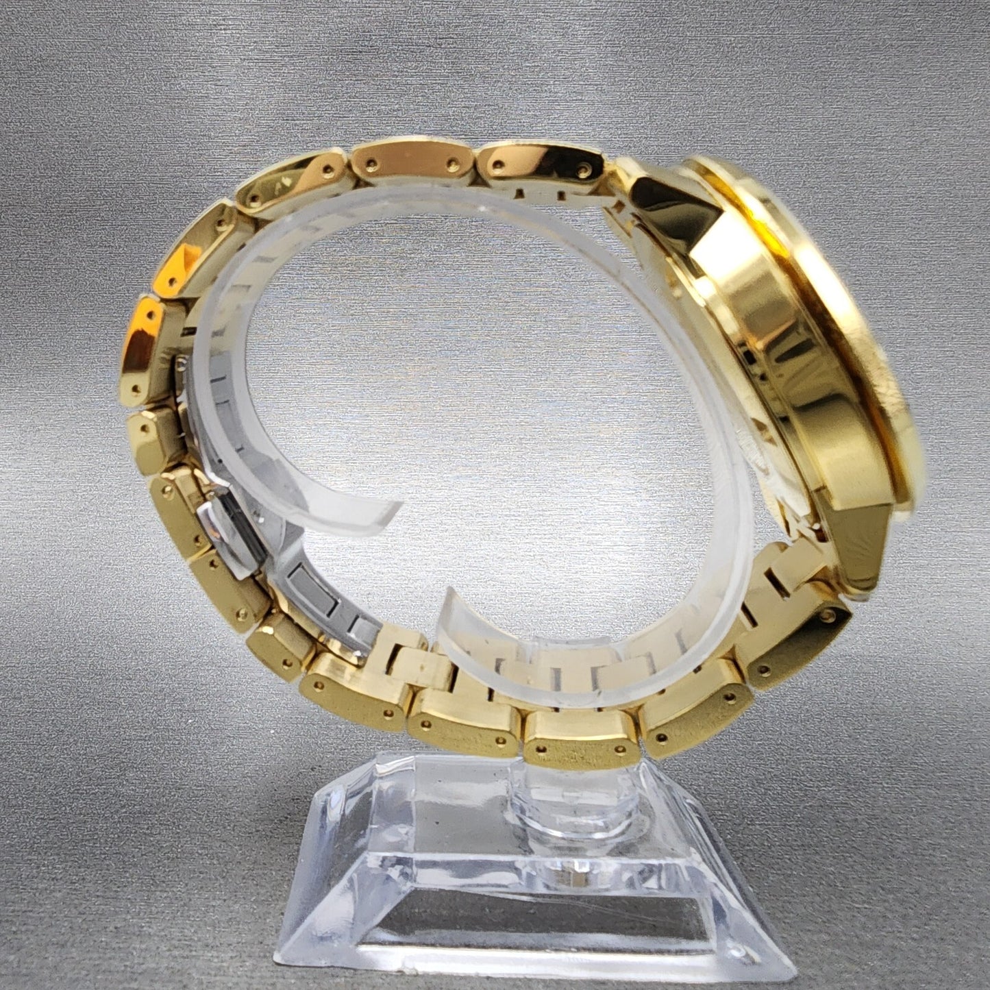 Movado Bold Chronograph Watch Men 44mm Gold Dial Gold Tone Round 3600278 New Bat8