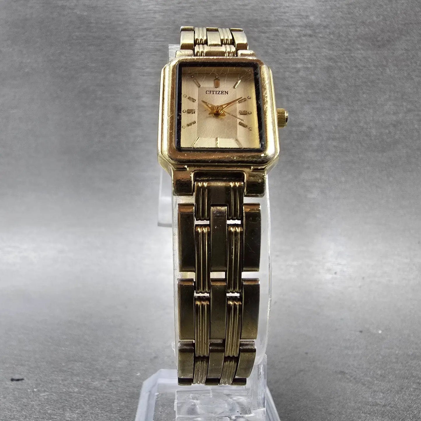 Citizen Tank Watch Women 18mm Champagne Dial Gold Tone 5930-S037107 New Battery5
