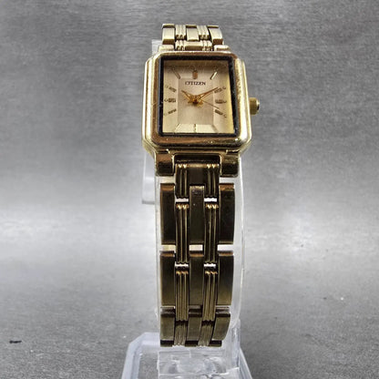 Citizen Tank Watch Women 18mm Champagne Dial Gold Tone 5930-S037107 New Battery5