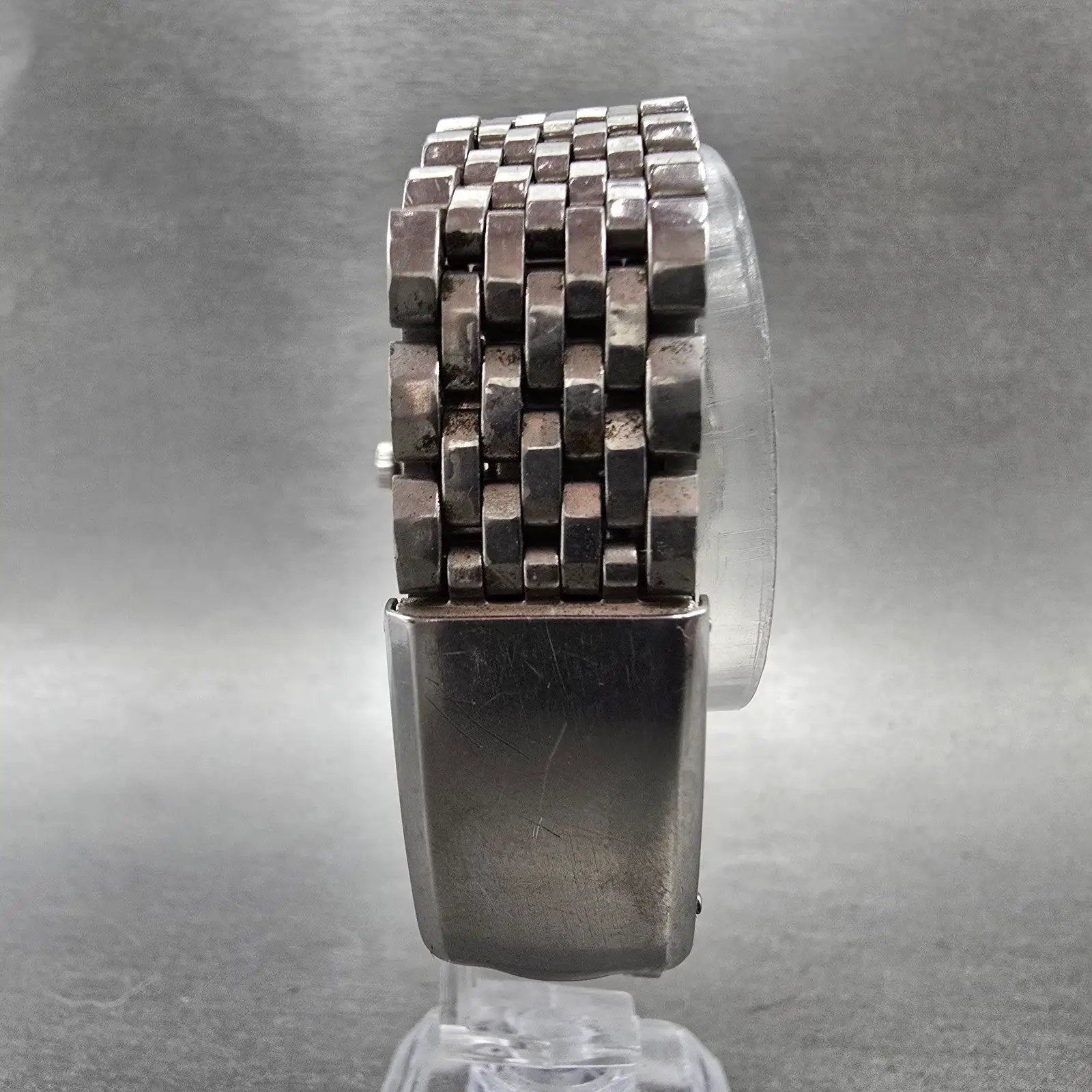 Seiko Champion Calendar Watch Men 36mm Silver Dial Silver Tone Date 86898 PARTS8