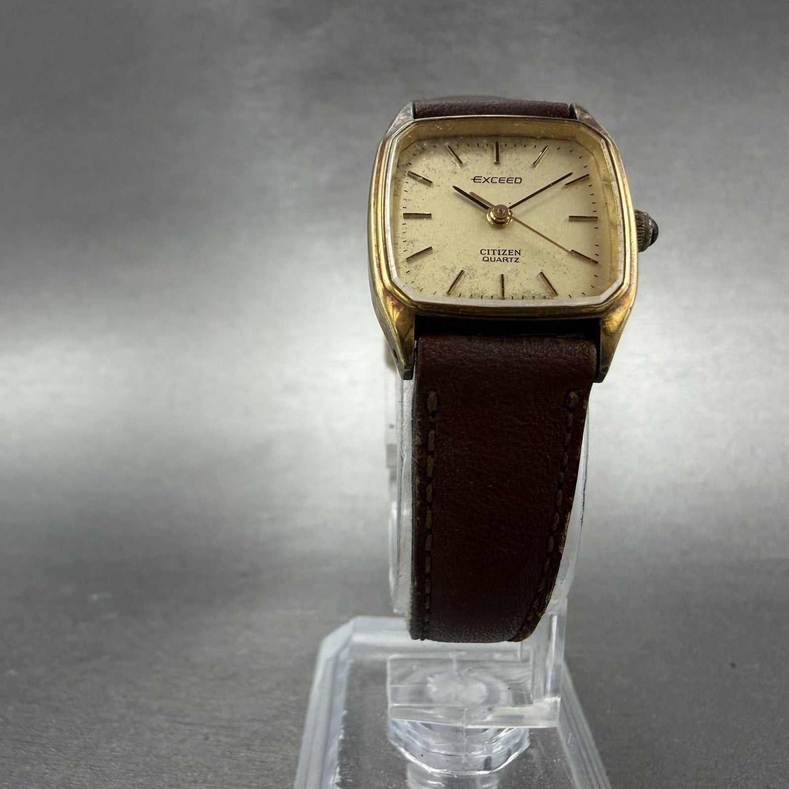 Citizen Exceed Watch Women 20mm Champagne Dial Gold Tone 4-102894 New Battery5