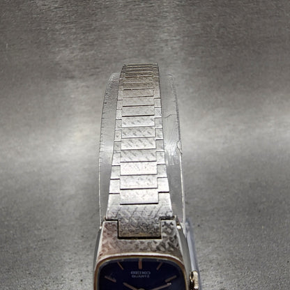Seiko Watch Women 16mm Blue Dial Silver Tone Rectangle 165009 New Batt NOS4
