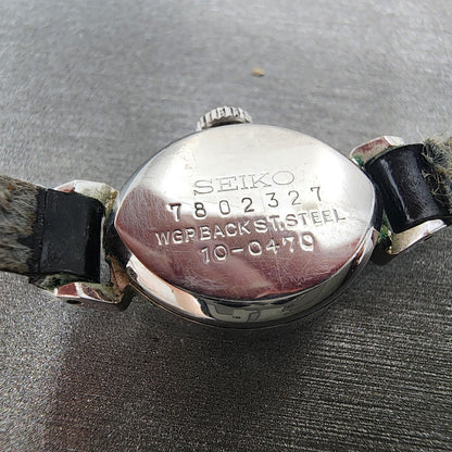 Seiko Solar Watch Women 15mm Silver Dial Silver Tone Manual Oval 100470 Runs9