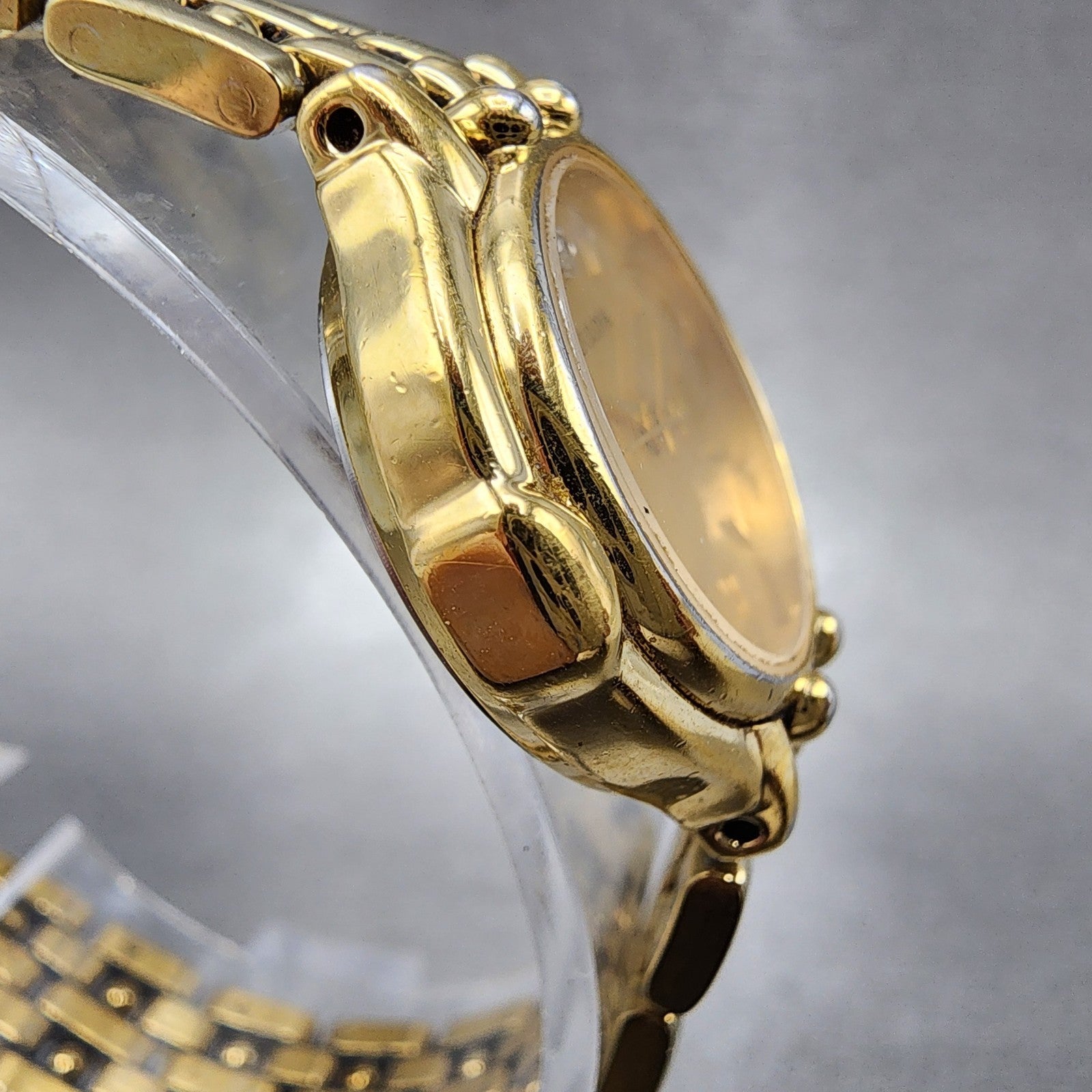 Bulova Diamond Watch Women 23mm Champagne Dial Gold Tone 97P35 New Battery3