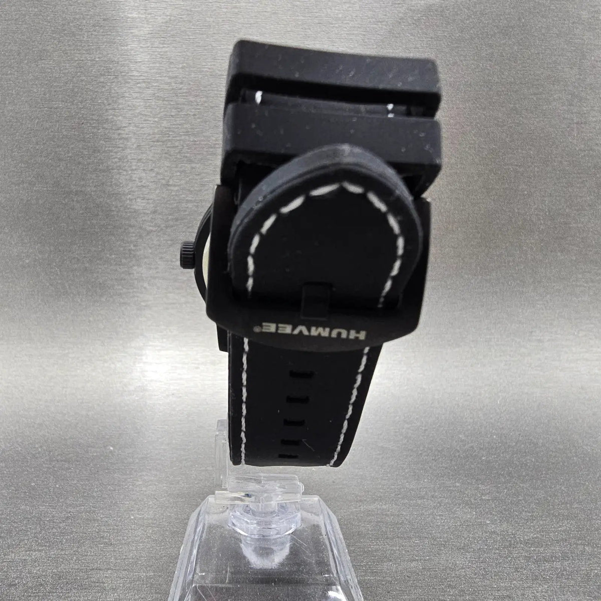 Humvee Watch Men 43mm Cream Dial Black Daydate Round HF19New Battery7