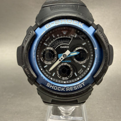 Casio G-Shock AW-591 Watch Men 47mm Black Tone Blue Bezel Alarm Chrono New Batt0
