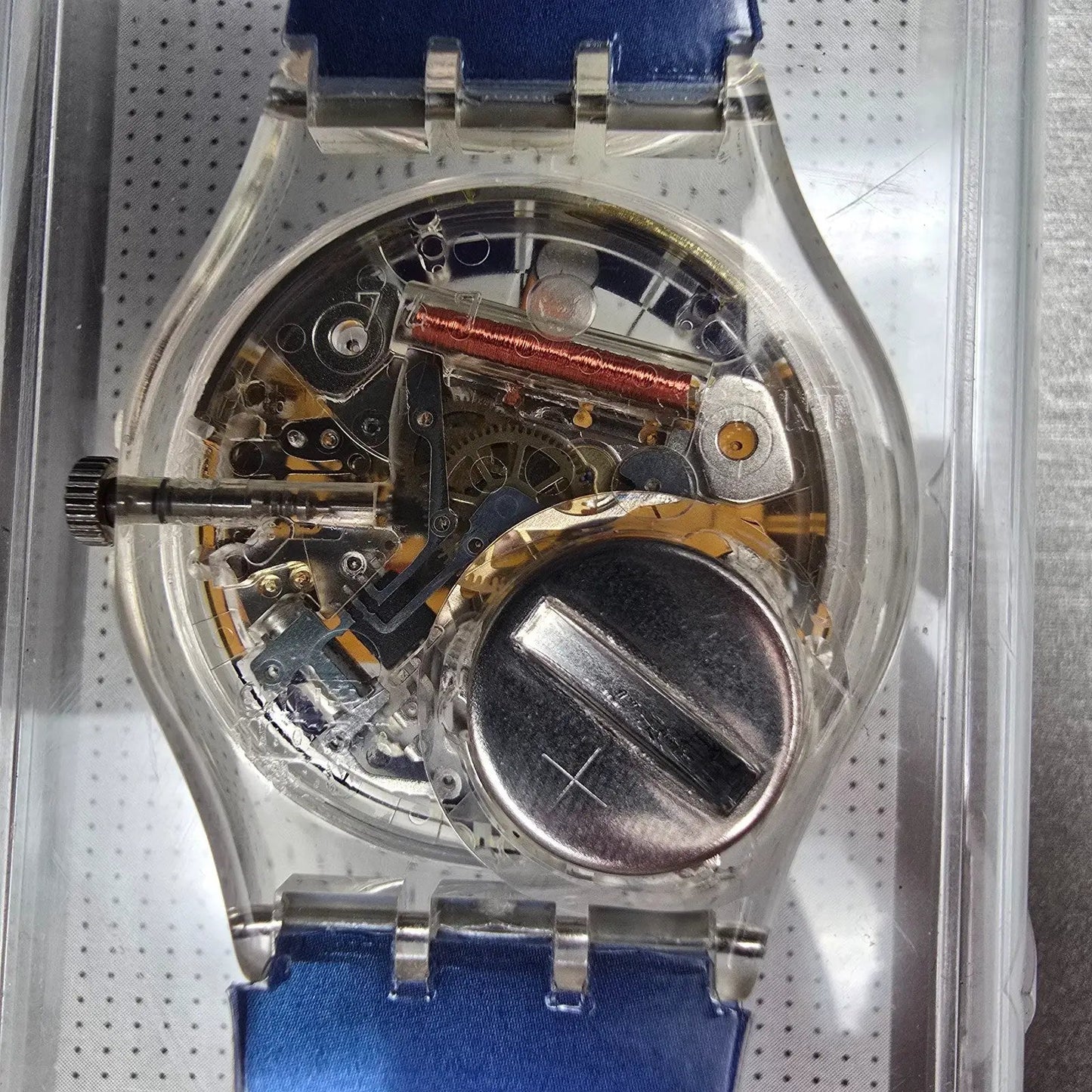 Swatch The Fifth Element Watch Men 34mm Clear Case GK260 New Battery12