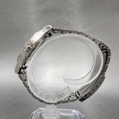 Pulsar Watch Men 38mm Silver Dial Silver Tone Daydate Round V7438A80 New Batt6