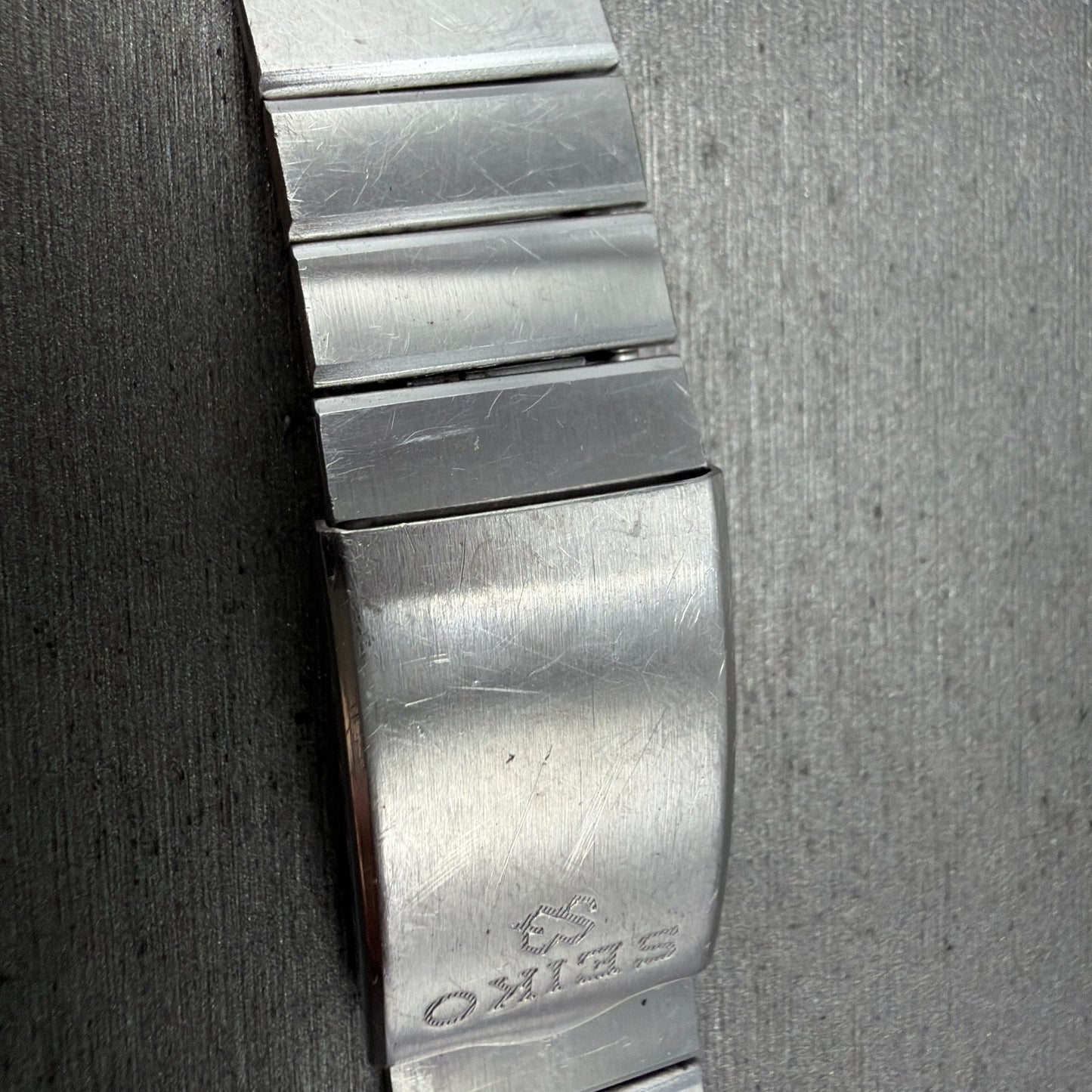Seiko SQ Bracelet 21mm Stainless Steel Tri Folding Clasp Z1157 Vintage Japan B3