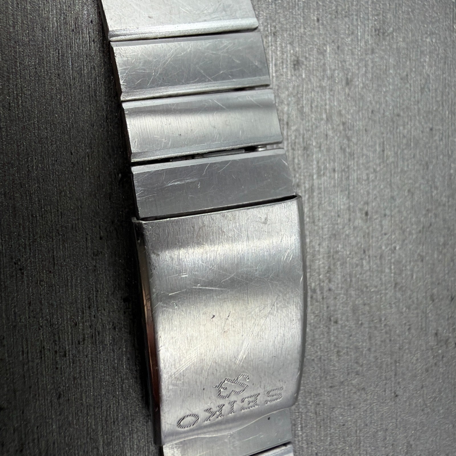 Seiko SQ Bracelet 21mm Stainless Steel Tri Folding Clasp Z1157 Vintage Japan B3