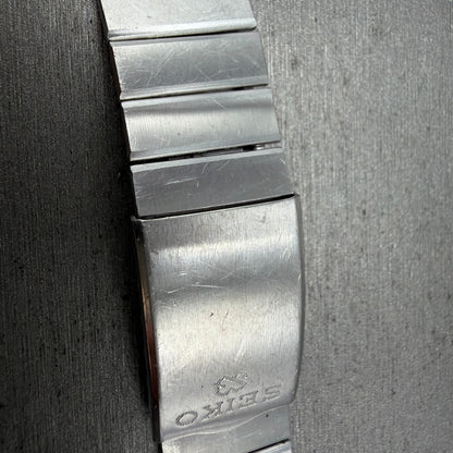 Seiko SQ Bracelet 21mm Stainless Steel Tri Folding Clasp Z1157 Vintage Japan B3