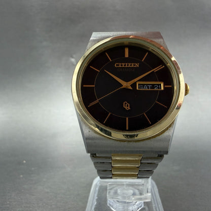 Citizen CQ Watch Men 34mm Black Dial Two Tone Daydate 6101-T15588 New Battery5