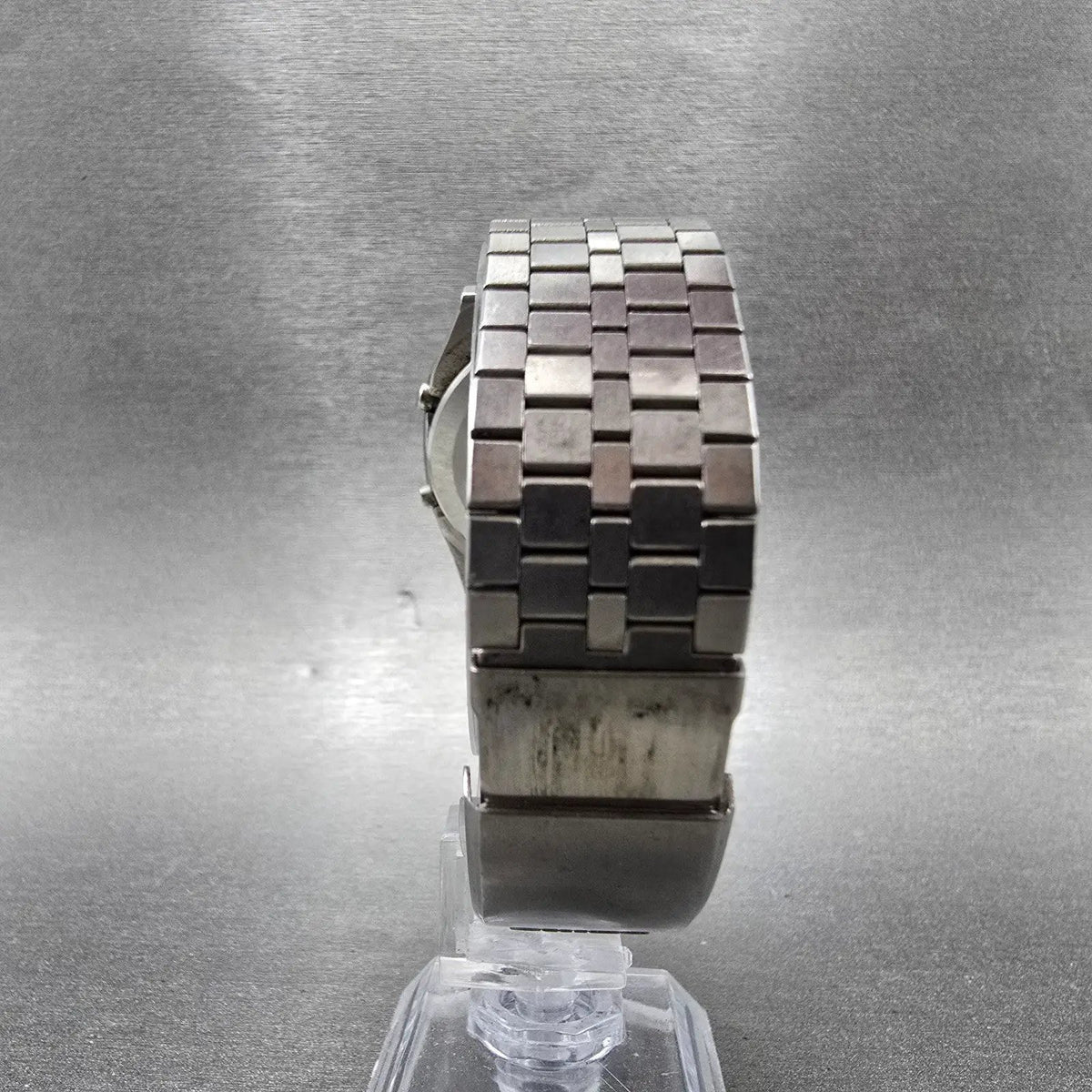 Seiko Watch Men 34mm Digital Silver Chronograph Rectangle A229-5010 PARTS VTG8