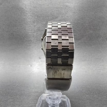 Seiko Watch Men 34mm Digital Silver Chronograph Rectangle A229-5010 PARTS VTG8