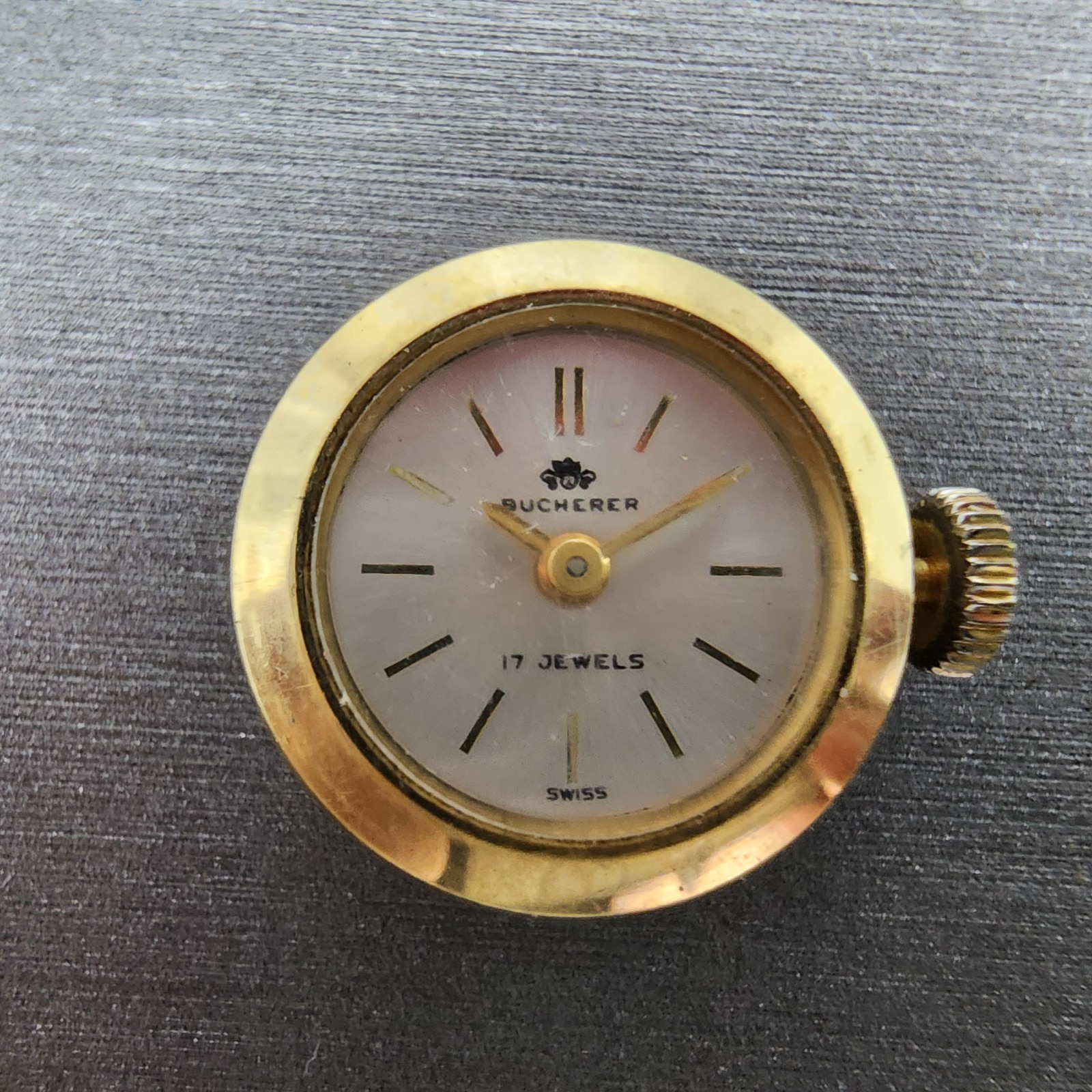 Bucherer Watch Women 17mm Silver Dial Gold plated Manual Wind Runs Vintage1
