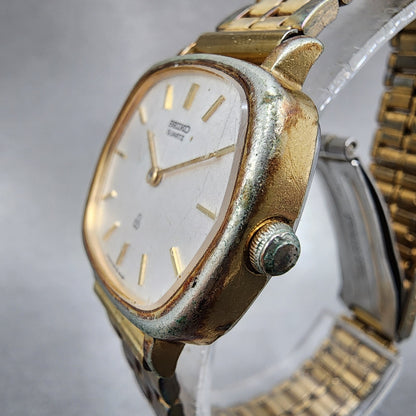 Seiko Watch Women 27mm Silver Dial Gold Tone Round 47205120 New Battery2
