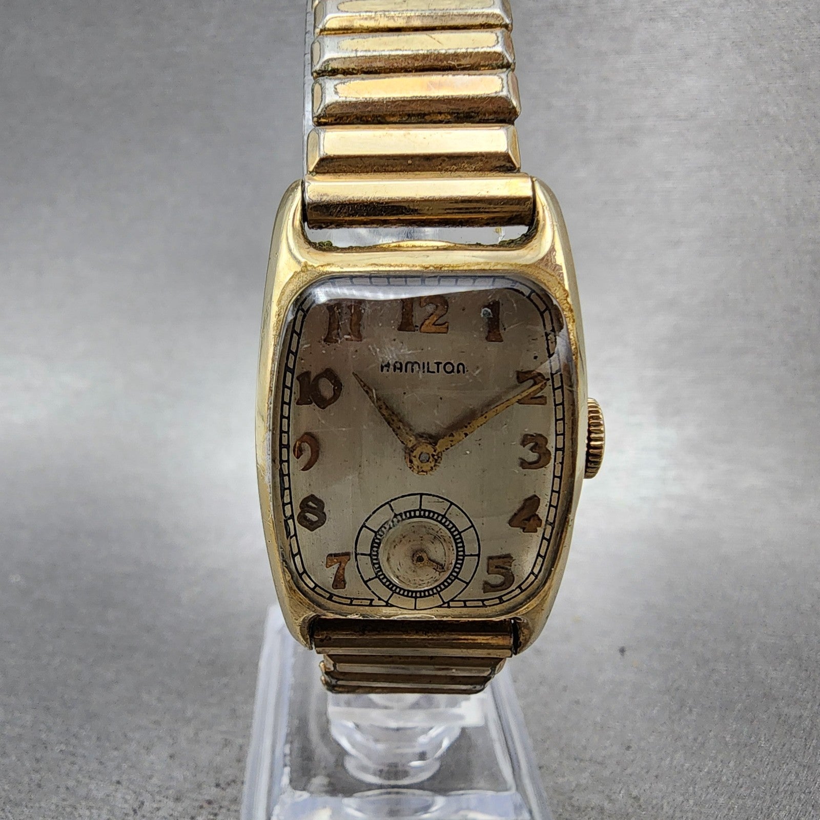 Hamilton Boulton Watch Men 23mm Cream Dial 14K Gold Filled Manual Wind Runs VTG0