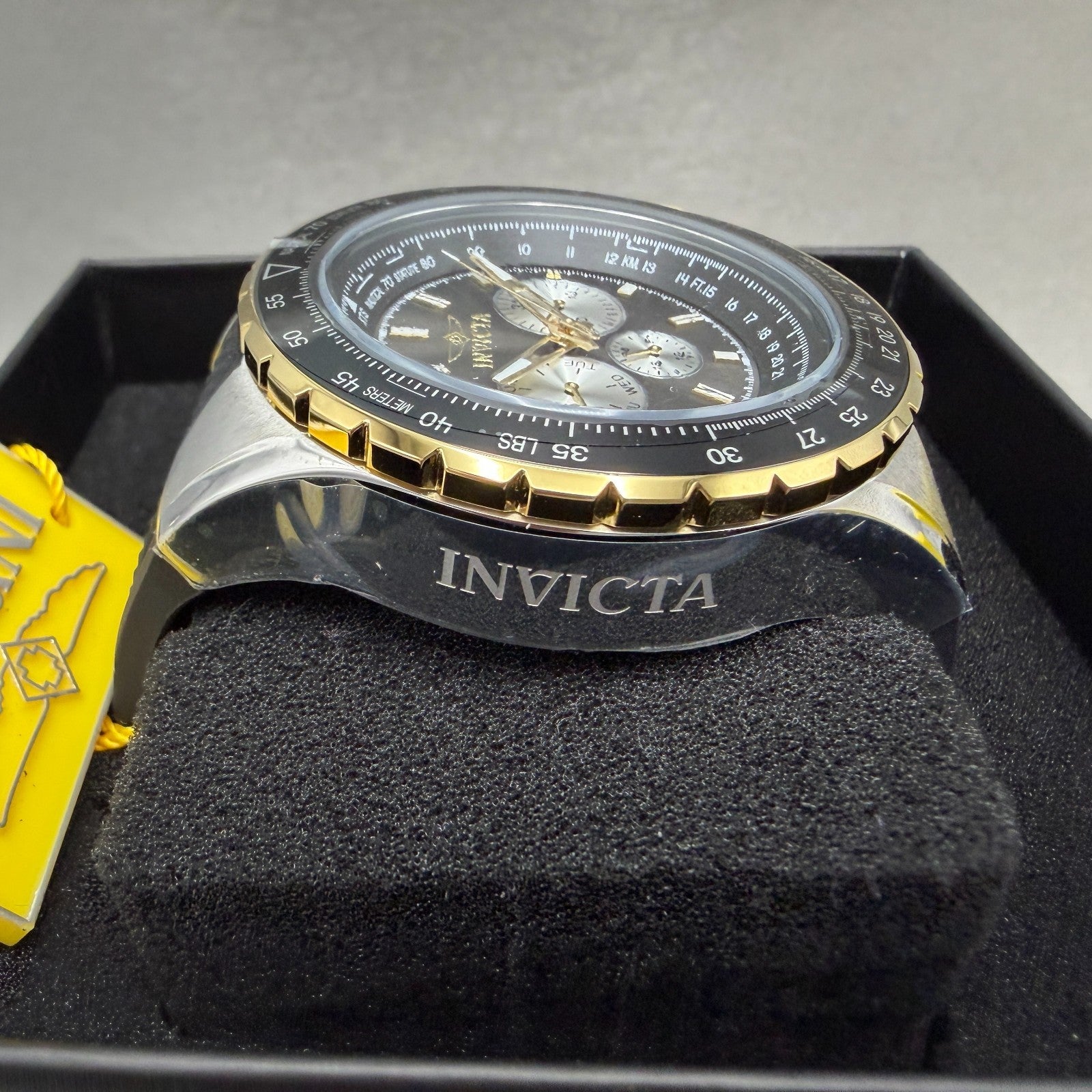 Invicta Aviator Watch Men 51mm Black Dial Two Tone Daydate Round 33029 New3