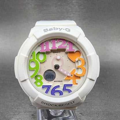 Casio BabyG BGA131 Watch Women 43mm White Tone Analog Digital New Battery0