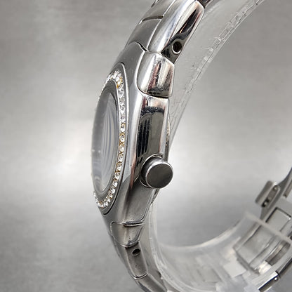 Citizen EcoDrive Watch Women 26mm Blue Dial Silver Tone Date Crystal Bezel Runs2