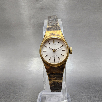 Seiko Watch Women 19mm White Dial Gold Tone Manual Round 11200120 Runs5
